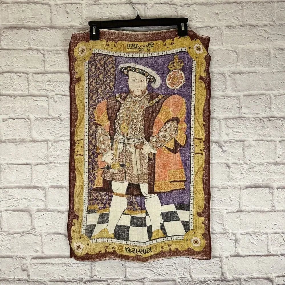 King Henry VIII England Vintage Ulster Irish Linen Kitchen Tea Towel History
